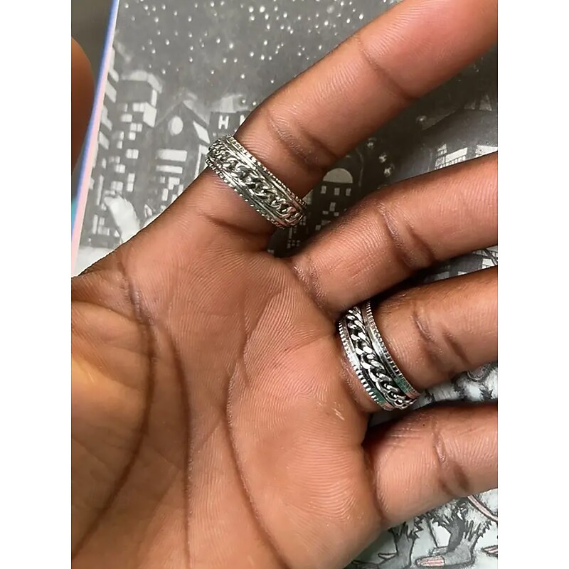 Men's Alloy Cross Necklace, Chain Bracelet, and Engraved Ring Set – Durable and Stylish Christian Jewelry3