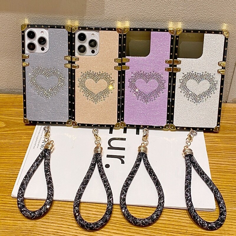 Phone Case For iPhone 17 Pro Max 17 Air 16 15 14 Pro Max Plus 13 12 11 Pro Max Mini Back Cover with Wrist Strap Shockproof Retro TPU PU Leather