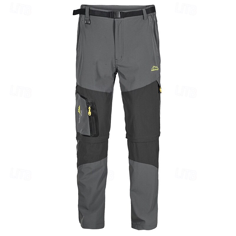 Men's Outdoor Pants Hiking Pants Trousers Tactical Pants Military Patchwork Outdoor Regular Fit Quick Dry High Elasticity Breathable Pants / Trousers Detachable Design Black Grey Hunting Climbing2