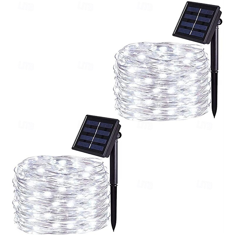 1/2pcs Solar LED String Light, Waterproof Outdoor Garden Fairy Lights, Twinkle LED Lamp for Christmas Party Decorations2