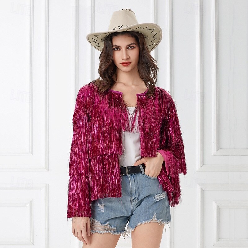 Retro Vintage 1970s Disco Coat Hippie Disco Tassel Fringe Fancy Dress Women's Masquerade Party / Evening Pride Parade Pride Month Adults' Coat4