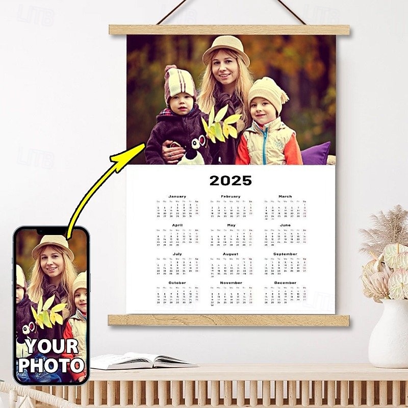 Custom 2025 Calendar Posters with Hangers Wall Art Canvas Prints and Poster Personalized Poster3