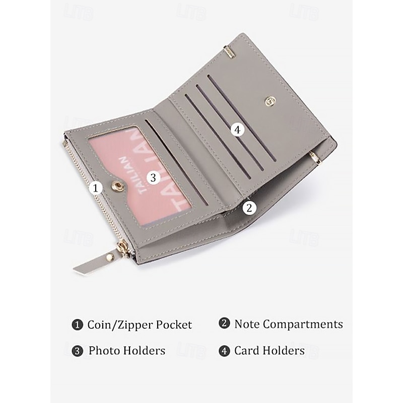 Women's Minimalist Pink Wallet with Zipper Pocket – Slim and Stylish Card Holder for Everyday Use4