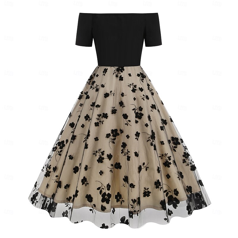 Retro Vintage 1950s Cocktail Dress Vintage Dress Dress Women's A-Line Carnival Casual Daily Dress2