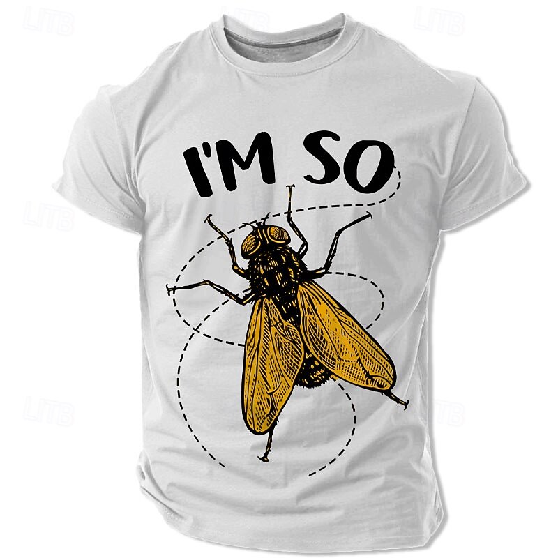 Men's Insect T Shirt Short Sleeve T shirt 3D Print Crew Neck Shirt Fashion Athleisure Street Sports Outdoor Black White Dark Blue Summer Spring Clothing Apparel S M L XL XXL XXXL