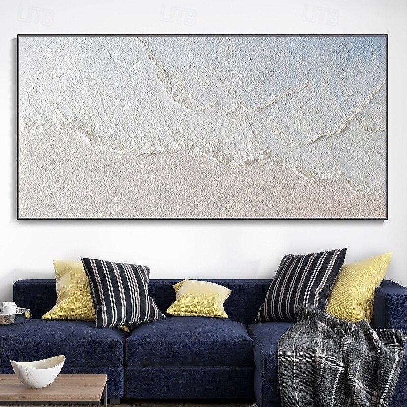 Oil painting handmade White beach Painting handmade Seascape Art Impasto Oil Painting on Canvas handmade board wave oil painting beach oil painting Hand Painted Artwork landscape oil paintings2