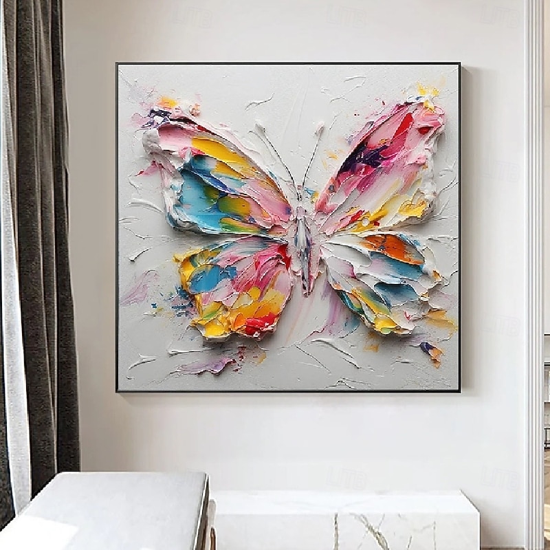 Hand Painted abstract Art Butterflies Painting handmade Wall Art oil painting for Living Room Bedroom Entrance - pattle knife animal oil painting2