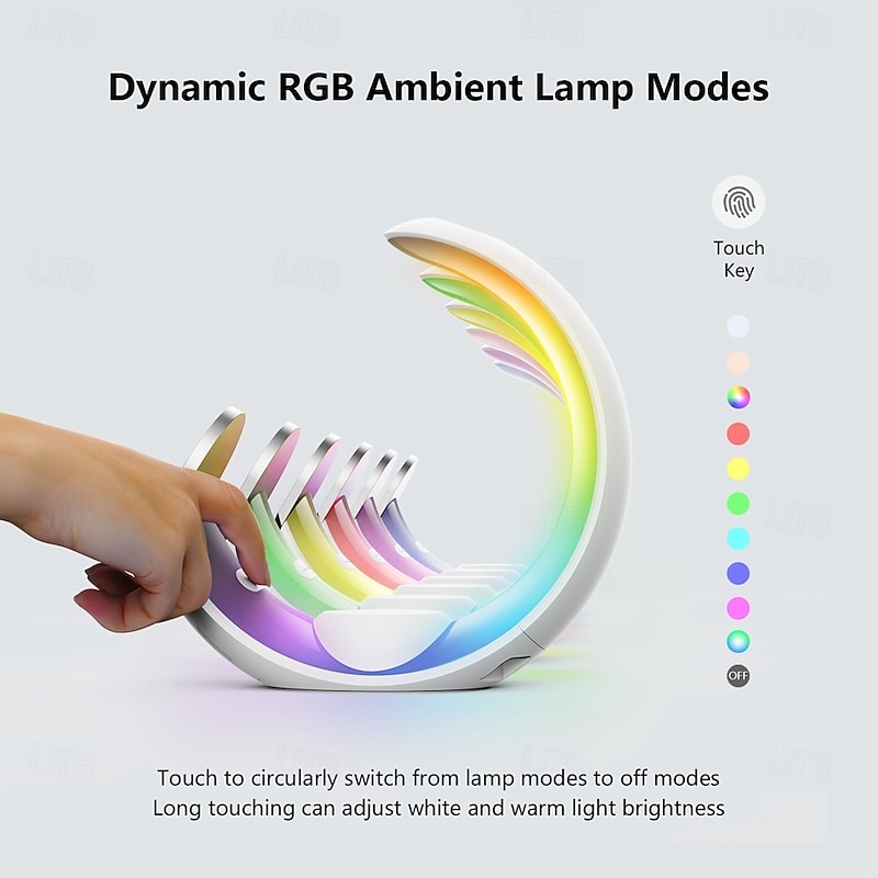 2024 Hottest Multi-function 4 In 1 Night Light Wireless Charger For iPhone Airpods iWatch Moon Shape Magnetic Wireless Charger2