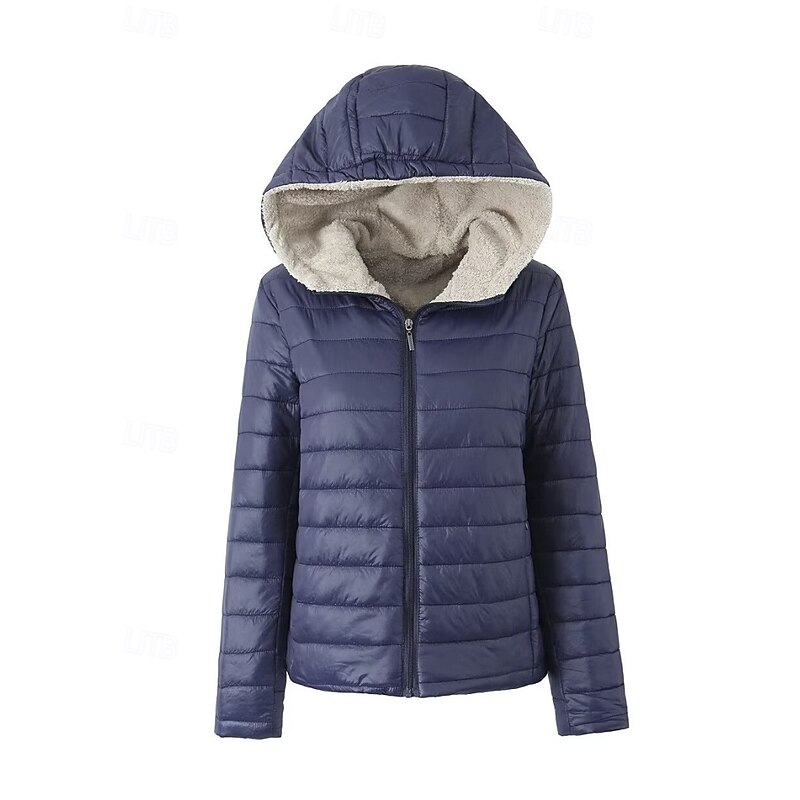 Womens Hoodie Jacket Fleece Lapel short cotton-padded jacket4