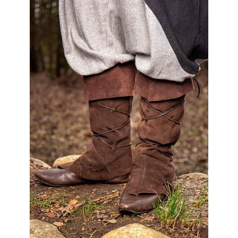 Retro Vintage Medieval Masquerade Gaiters Boot Covers Fancy Dress Men's Unisex Pirate Fantasy Masquerade Performance Party Stage Adults' Shoe Cover
