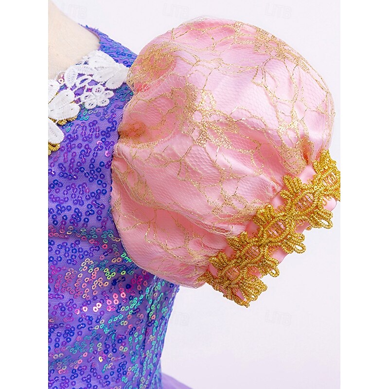 Rapunzel Fairytale Princess Sofia Flower Girl Dress Theme Party Costume Tulle Dresses Cosplay Movie Cosplay for Girls' Kid's Masquerade Wedding Wedding Guest4