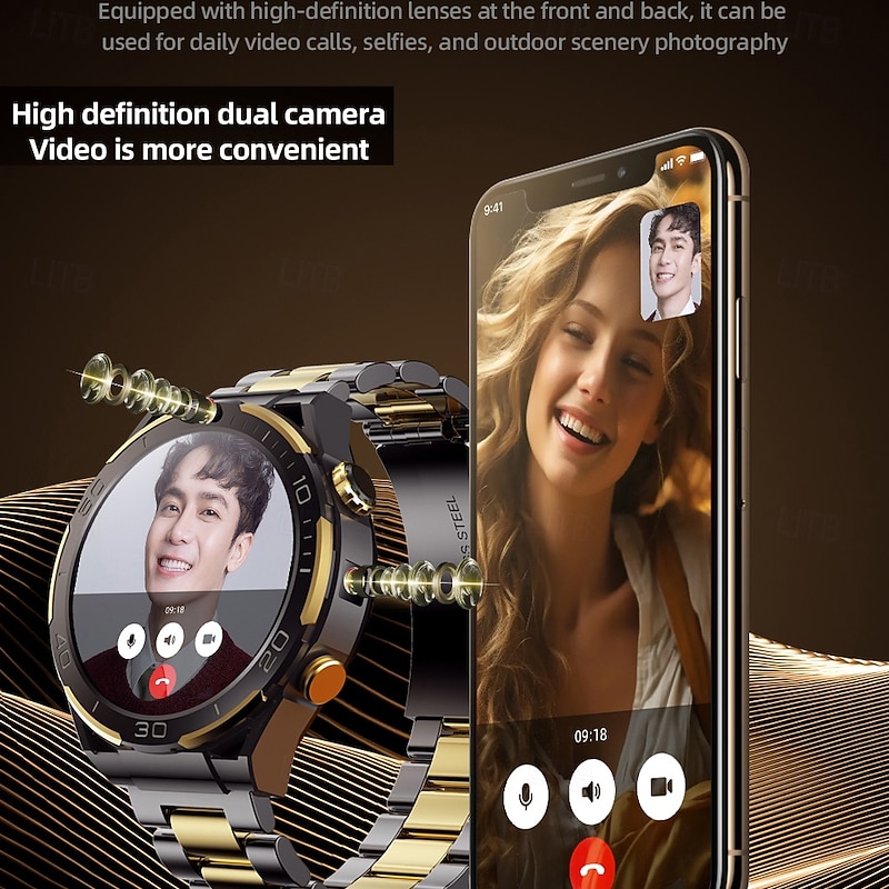 696 JT7 Smart Watch 1.508 inch Smartwatch Fitness Running Watch Bluetooth Pedometer Call Reminder Sleep Tracker Compatible with Android iOS Men GPS Hands-Free Calls with Camera IP 67 45mm Watch Case4