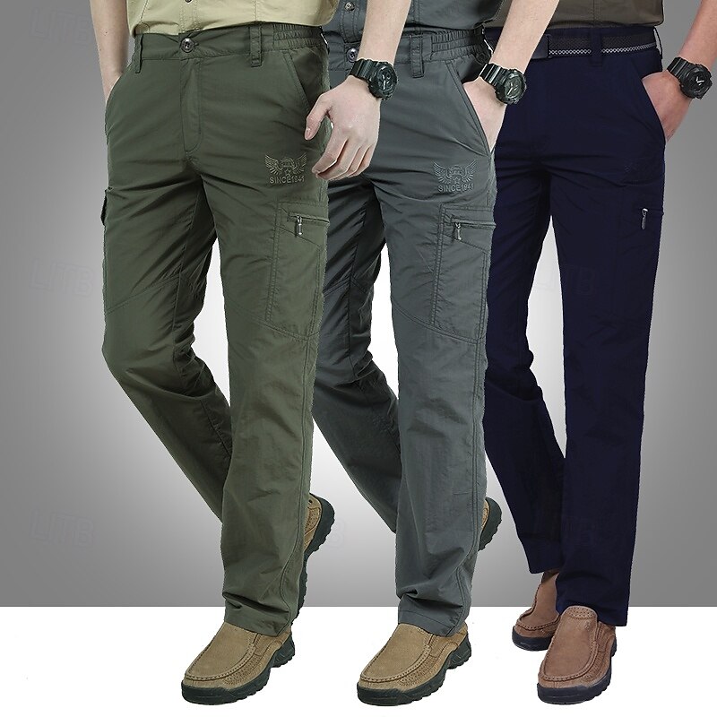Men's Outdoor Pants Cargo Pants Hiking Pants Trousers Military Outdoor Regular Fit Waterproof Quick Dry Breathable Pants / Trousers Black Army Green Hunting Climbing Camping / Hiking / Caving S M L2