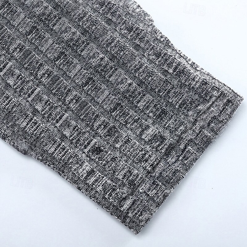 Men's T Shirt Muscle Shirt Ribbed Knit tee Long Sleeve Shirt Long Sleeve Hooded Summer Plain Fashion Streetwear Cool Drawstring Outdoor Daily Going out Dark Grey Top Tee for Men3