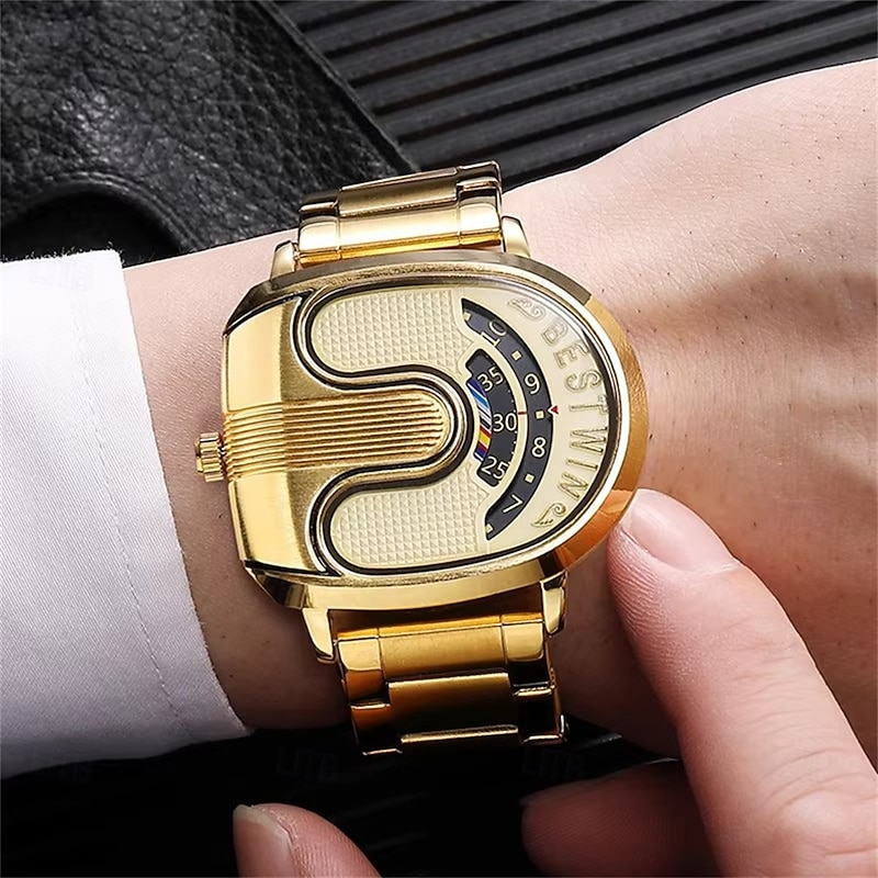 BESTWIN Men Quartz Watch Fashion Casual Business Wristwatch Calendar Waterproof Decoration Steel Watch2