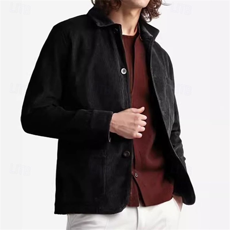 Men's Shirt Flannel Shirt Black khaki Army Green Gray Long Sleeve Plain Lapel Vacation Hawaiian Button-Down Clothing Apparel Polyester Fashion Casual Comfortable