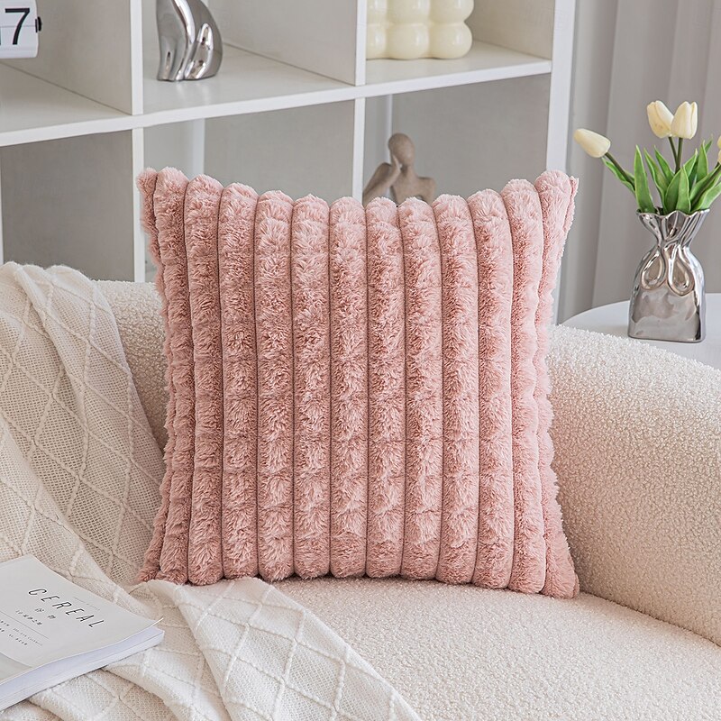 Decorative Toss Pillows Cover Soft Plush 1PC Soft Square Cushion Case Pillowcase for Bedroom Livingroom Sofa Couch Chair4