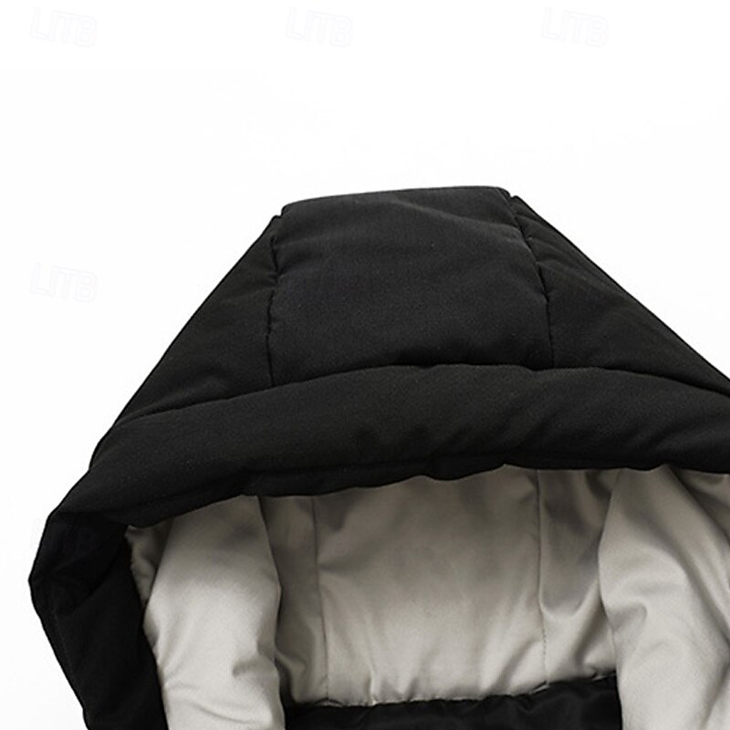 Men's Puffer Vest Vest Gilet Daily Date Vacation Fashion Casual Fall & Winter Pocket Polyester Warm Comfortable Color Block Zipper Hooded Regular Fit Silver Black Blue Vest3
