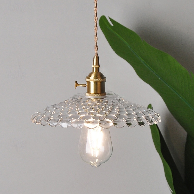 Stain Glass Lights Amber Pendant Lights Kitchen Island Hammered Glass Pendant Lights Glass Shade 110-240V2