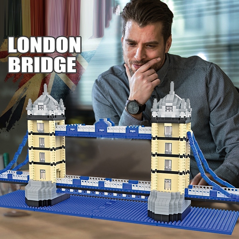 Architecture Twin Bridges Micro Building Blocks Set1900PCS - World Famous Architectural Model Toys Gifts for Kids and Adults3