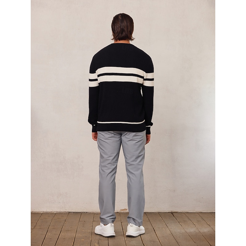 Men's Sweater Black Army Green Long Sleeve Top Golf Attire Clothes Outfits Wear Apparel3