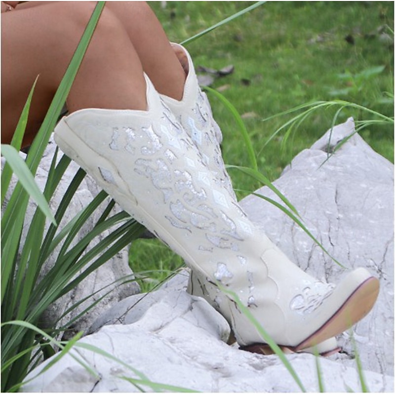 Retro Vintage Hippie 1970s Shoes Western Boot Hippie West Cowboy Fancy Dress Women's Carnival Masquerade Vacation Party / Evening Daily Wear Adults' Shoes2