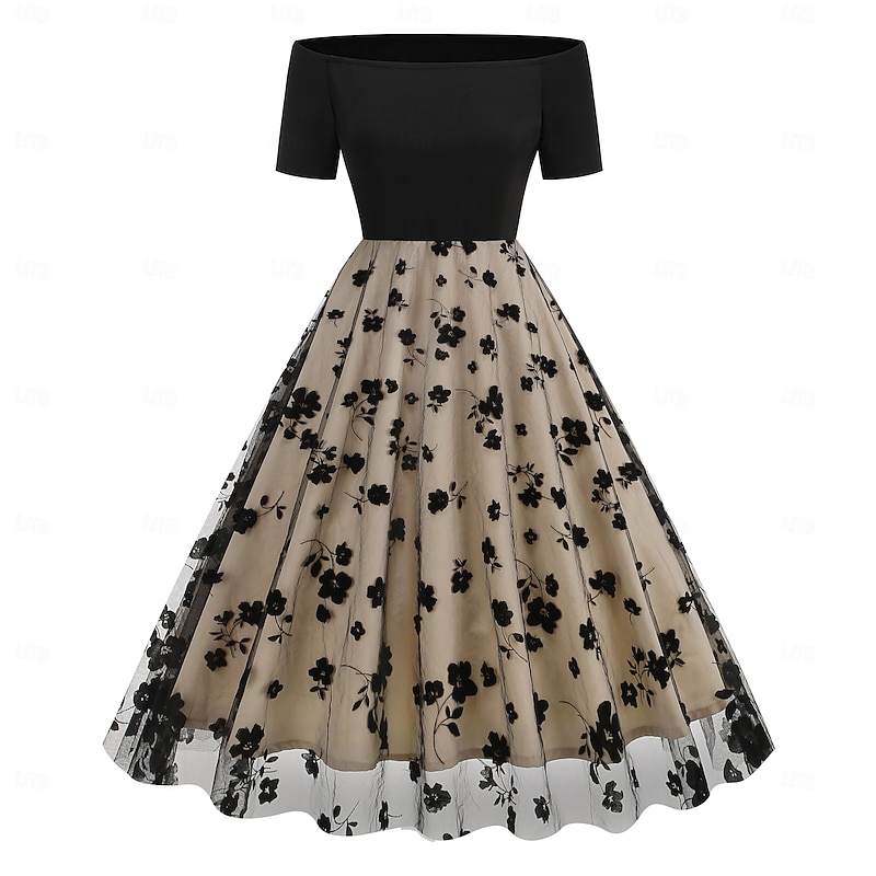 Retro Vintage 1950s Cocktail Dress Vintage Dress Dress Women's A-Line Carnival Casual Daily Dress