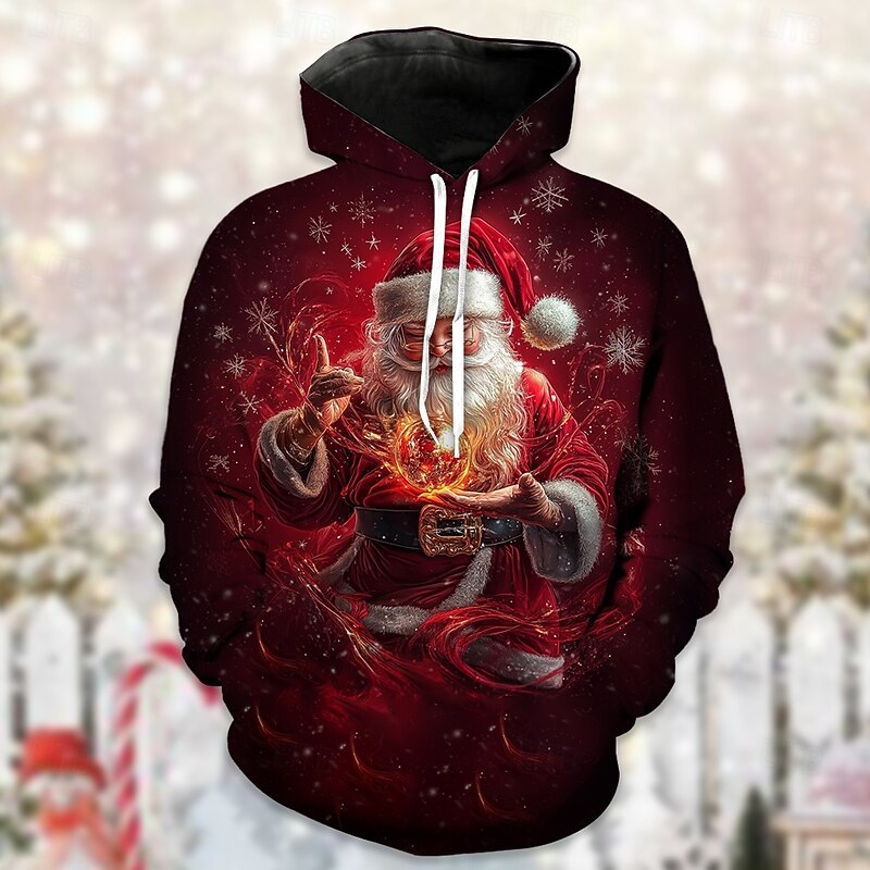 Christmas Santa Claus Hoodie Funny Christmas Hoodie 3D Christmas Front Pocket Graphic For Couple's Men's Women's Adults' Christmas Carnival 3D Print Party Casual Daily4