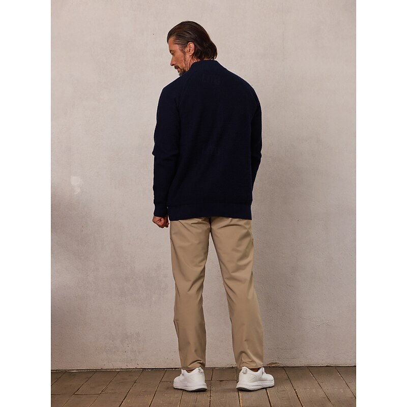 Men's Cardigan Sweater Black Dark Grey Beige Long Sleeve Top Golf Attire Clothes Outfits Wear Apparel3