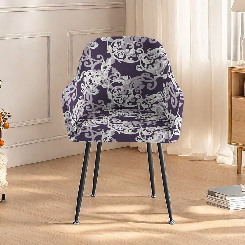 Floral Printed Dining Chair Cover Stylish and Stretchy Slipcover High Back Dining Chair Cover Durable Furniture Protector for a Comfortable and Elegant Workspace Decor4