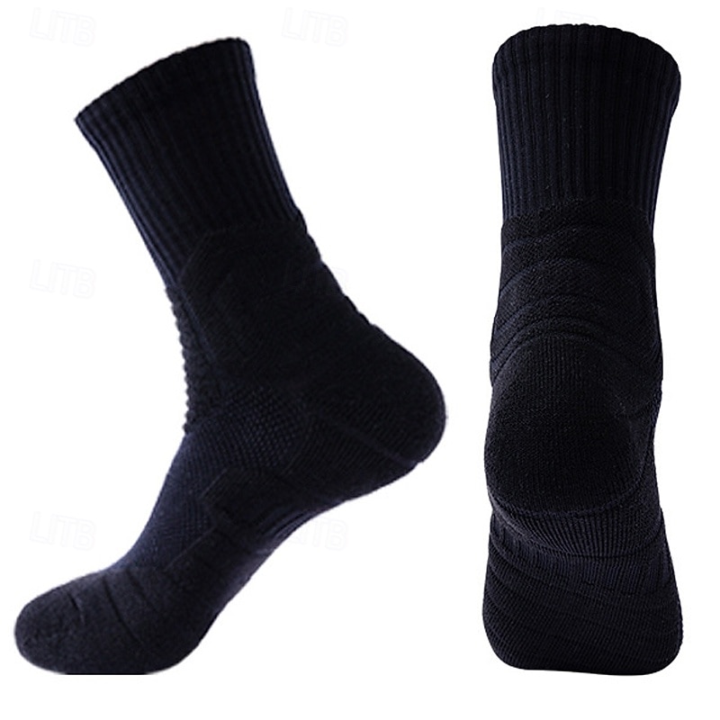 Athletic Sports Socks Running Socks 1 Pair Color Block Men's Socks Anti-Slip Breathable Sweat wicking Comfortable Gym Workout Basketball Football / Soccer Running Jogging Sports Color Block Fashion2