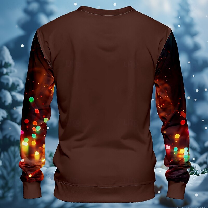 New Year Christmas Men's Gingerbread Man Sweatshirts Sweatshirt Sweatshirt Long Sleeve Sweatshirt Crew Neck Vacation Cool Daily 3D Printing Party Christmas Holiday Crewneck 3D Print 3D Winter Spring2