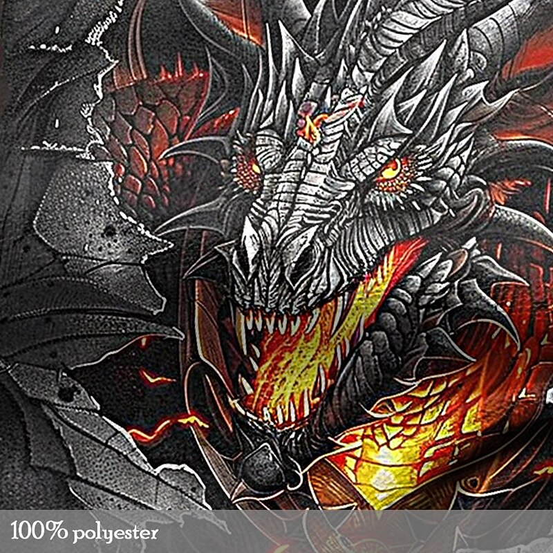 Men's Dragon T Shirt Long Sleeve T shirt 3D Print Crew Neck Shirt Exaggerated Designer Street Style Street Casual Black / White Black Summer Spring Fall Clothing Apparel S M L XL XXL XXXL3