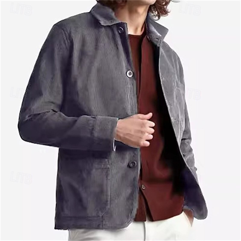 Men's Shirt Flannel Shirt Black khaki Army Green Gray Long Sleeve Plain Lapel Vacation Hawaiian Button-Down Clothing Apparel Polyester Fashion Casual Comfortable4