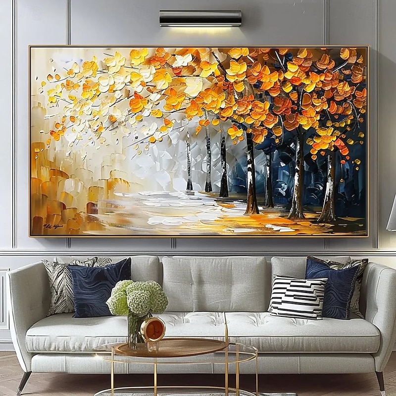 Impressionism oil painting hand painted Abstract Autumn Landscape Paintings On Canvas Handmade Landscape Textured Painting Wall Art oil painting Hand Painted autumn painting for Living Room Wall Decor4