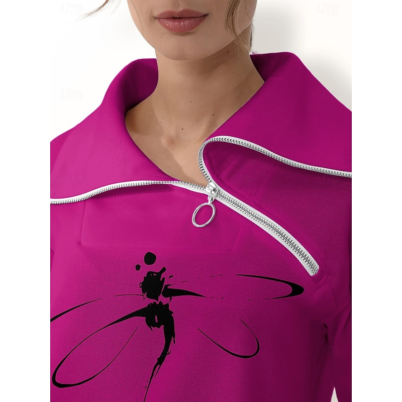 Women's Golf Pullover Sweatshirt Navy Black Red Long Sleeve Top Animal Fall Winter Ladies Golf Attire Clothes Outfits Wear Apparel3