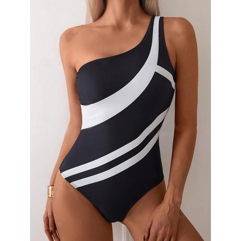 Women's Swimsuits One Piece Swimsuit Beach Wear Summer Striped Sleeveless Bathing Suits3
