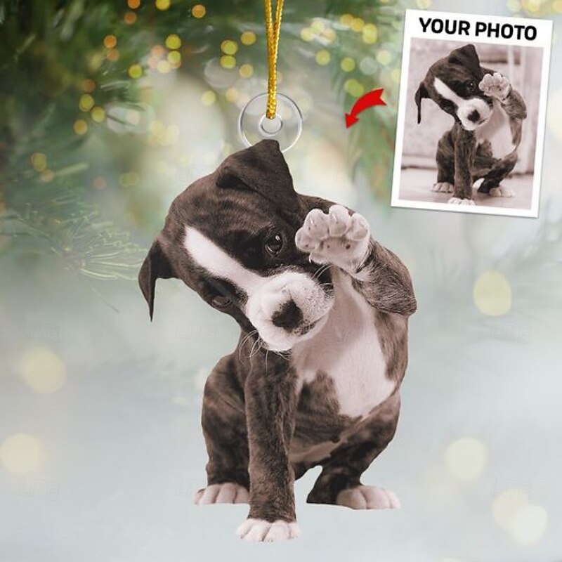 Personalized Photo Christmas Ornaments Acrylic 2D Custom Gift For Pet Lover Photo Ornament Christmas Tree Ornaments Xmas Decoration Hanging Pendant Gifts2