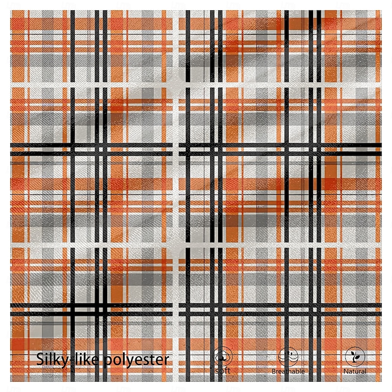 Men's Plaid Dress Pants Mid Waist Business Casual Formal Outdoor Dailywear Zipper Pocket Summer Spring Fall 3D Print Orange3