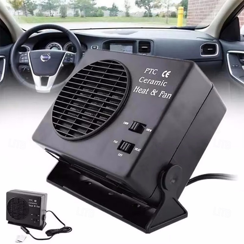 Car Heater 12V Portable Car Heater Fan Fast Heating Windshield Heater Defroster 2 in 1 Cooling Heating for Camping Trip2