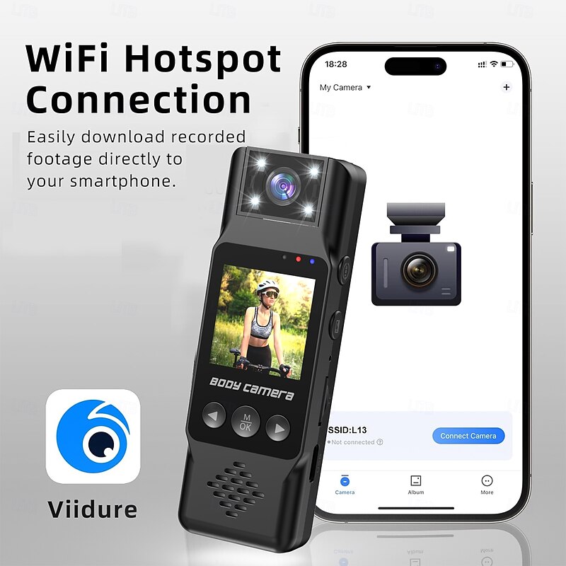 Action Camera Portable Rechargeable Recording Image and Video Function WiFi Mini 2.0MP CMOS 4K 128 GB Street3