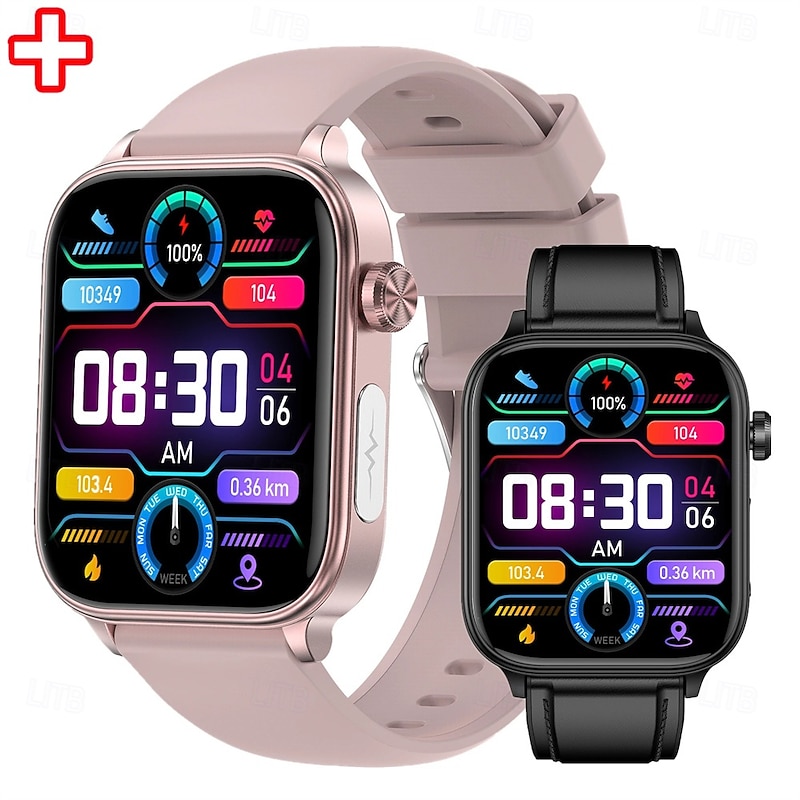ET570 Smart Watch ECG Bluetooth Call AI Voice SOS Non-invasive Blood Glucose Health Monitor 1.96inch Sport Smartwatch