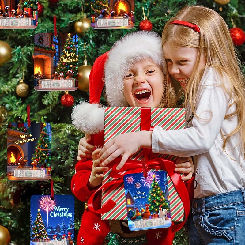 8pcs Christmas Money Holders for Cash,Christmas Money Holders Gift,FunnyChristmas Wallet,Happy Santa Christmas Money Dispenser, with Blessing Christmas Tree Charm Hanging2