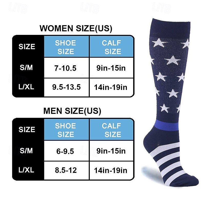 Yoga Socks 1 Pair Men's Women's Compression Socks Anti-Slip Breathable Sweat wicking Comfortable Gym Workout Basketball Football / Soccer Running Jogging Sports Graphic Fashion Polyester White Red3