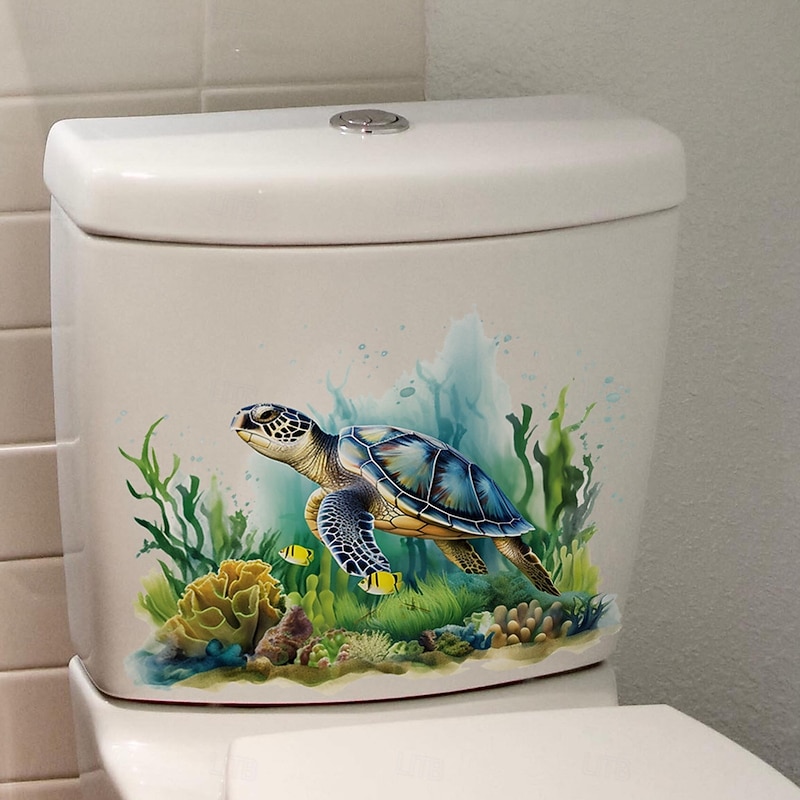 Cartoon Animal Turtle Wall Decal For Toilet Seat Cover, Home Decoration3