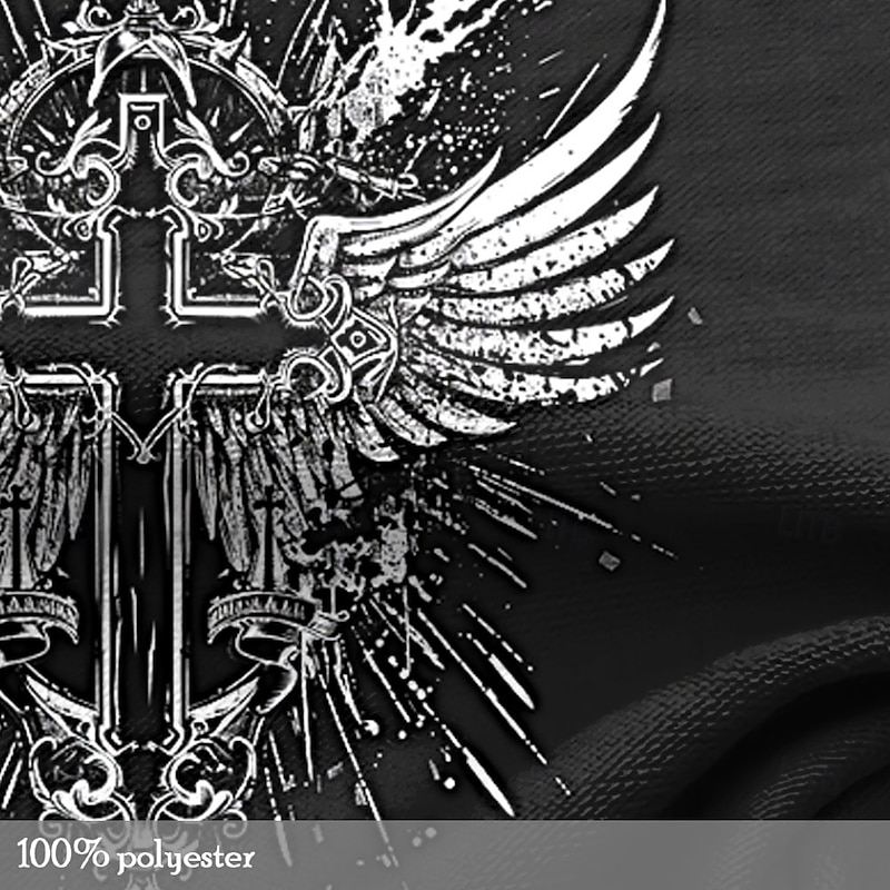 Men's Cross T Shirt Long Sleeve T shirt 3D Print Crew Neck Shirt Daily Designer Athleisure Street Casual Black Summer Spring Fall Clothing Apparel S M L XL XXL XXXL3