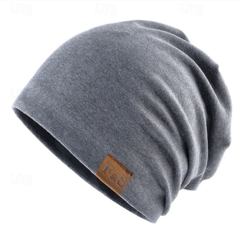 Men's Unisex Beanie Hat Winter Hats Beanies Skull Cap Knit Hat Black Light Grey Polyester Knitted Cozy Daily Wear Going out Solid / Plain Color Warm