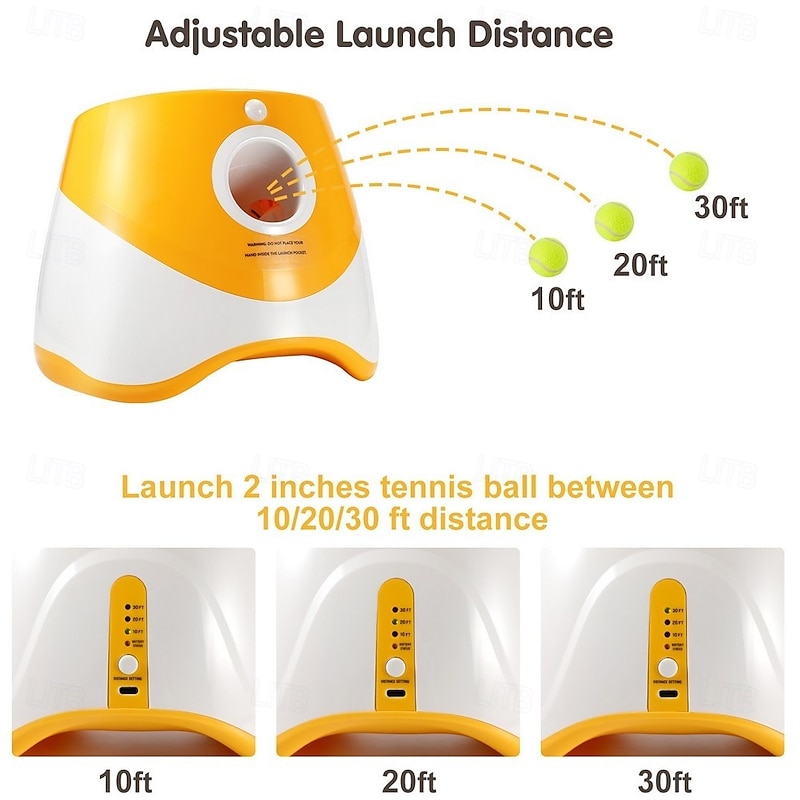 Dog Tennis Launcher Automatic Fetch Launcher Pet Dogs Chase Toy Mini Tennis Throwing Pinball Machine Fun Interactive Throw Rechargable Catapult3
