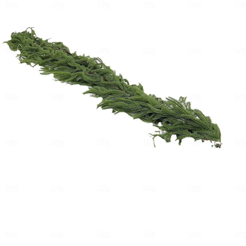 Christmas Garland Artificial Norfolk Pine Garlands, Real Touch Winter Pine Garland, Green Artificial Greenery Garland for Table, Mantle, Wall, Indoor, Outdoor Christmas Decorations4