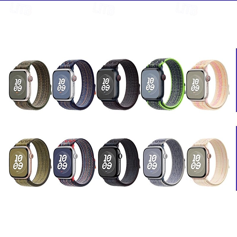 Sport Band Compatible with Apple Watch band 38mm 40mm 41mm 42mm 44mm 45mm 49mm Adjustable Fabric Strap Replacement Wristband for iwatch Ultra 2 Series 9 8 7 SE 6 5 4 3 2 1